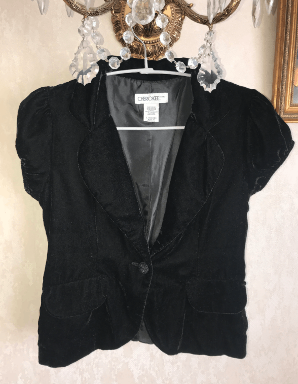 Cherokee 90s Vintage Black Velvet Bolero by Cherokee. Size XS / US 0-2 / IT 36-38 - 4 Thumbnail
