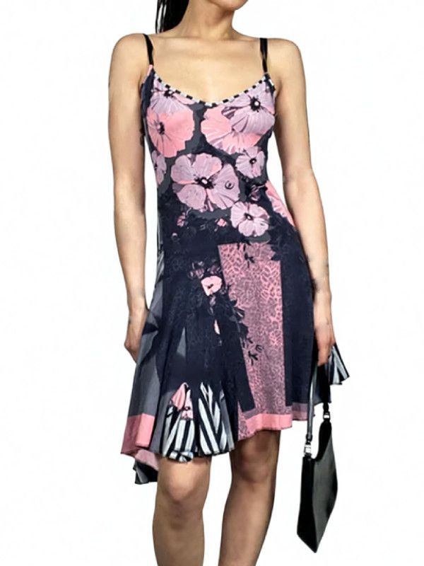 Just Cavalli Just Cavalli Floral Asymmetrical Slip Dress, c.2000s Size M / US 6-8 / IT 42-44 - 1 Thumbnail