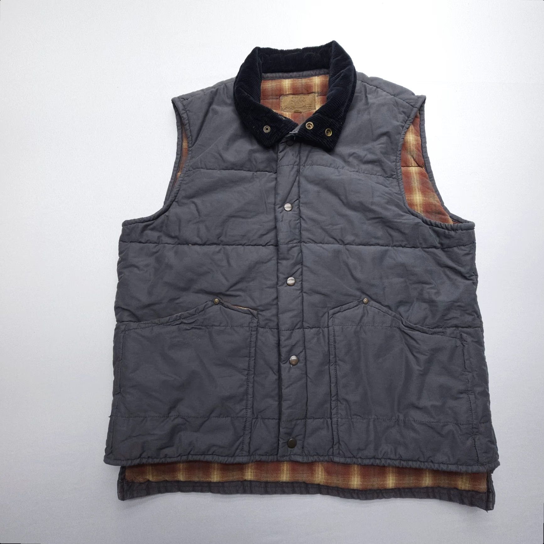 Old Navy VINTAGE Old Navy Vest Mens XL Plaid Flannel Lined Corduroy Collar Y2K 2006 Size US XL / EU 56 / 4 - 3 Thumbnail