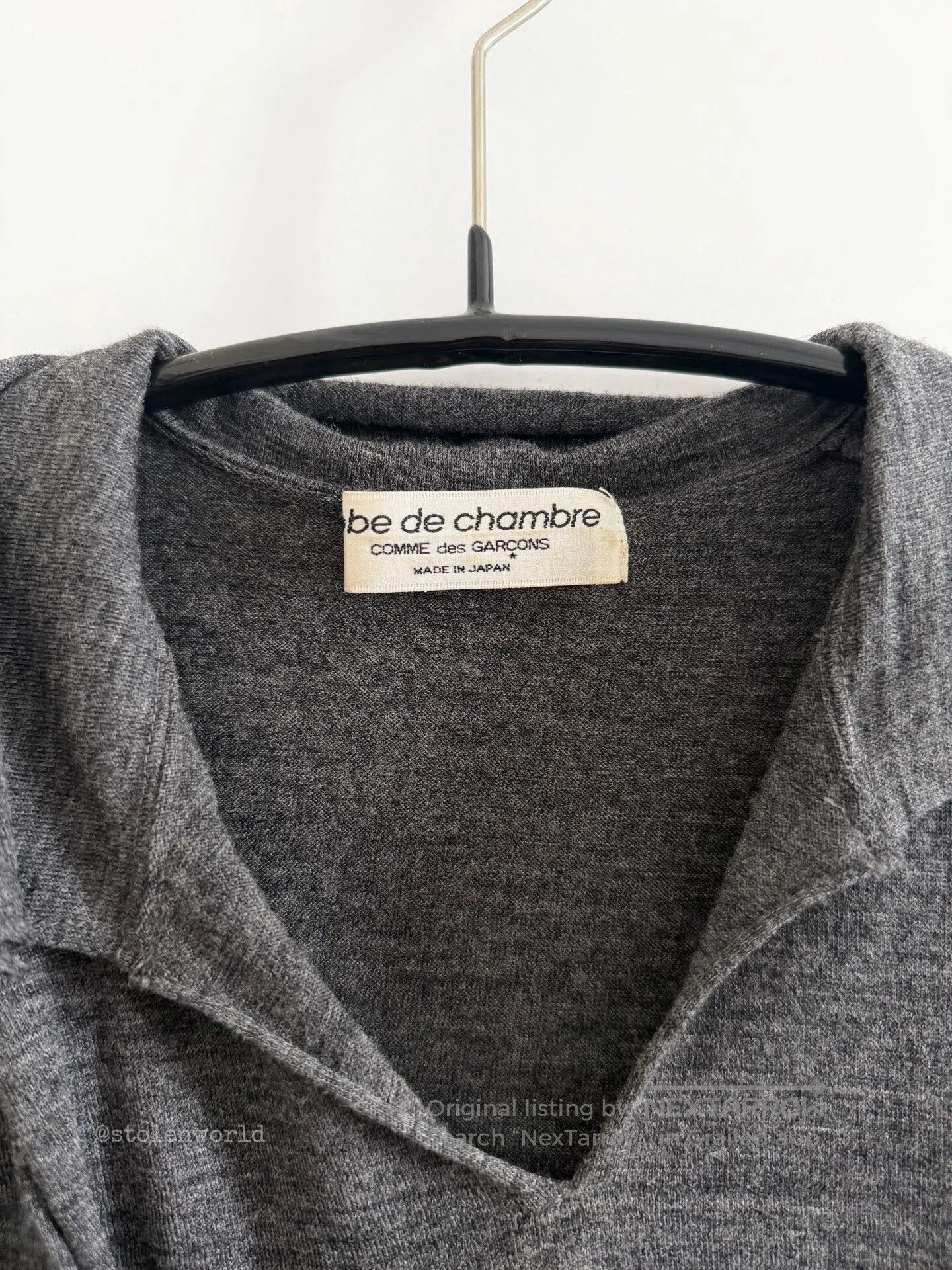 Comme des Garcons gray wool top with bow detail. Size M / US 6-8 / IT 42-44 - 8 Thumbnail