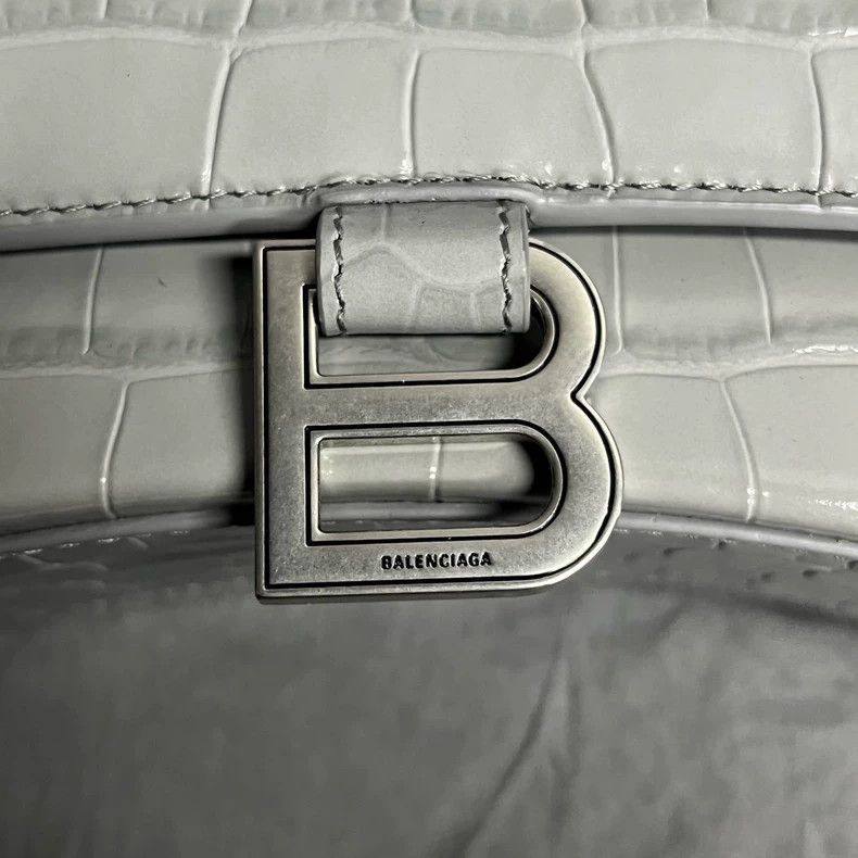 Balenciaga Balenciaga Gray Crocodile Leather Hourglass Bag-2506 Size ONE SIZE - 5 Thumbnail