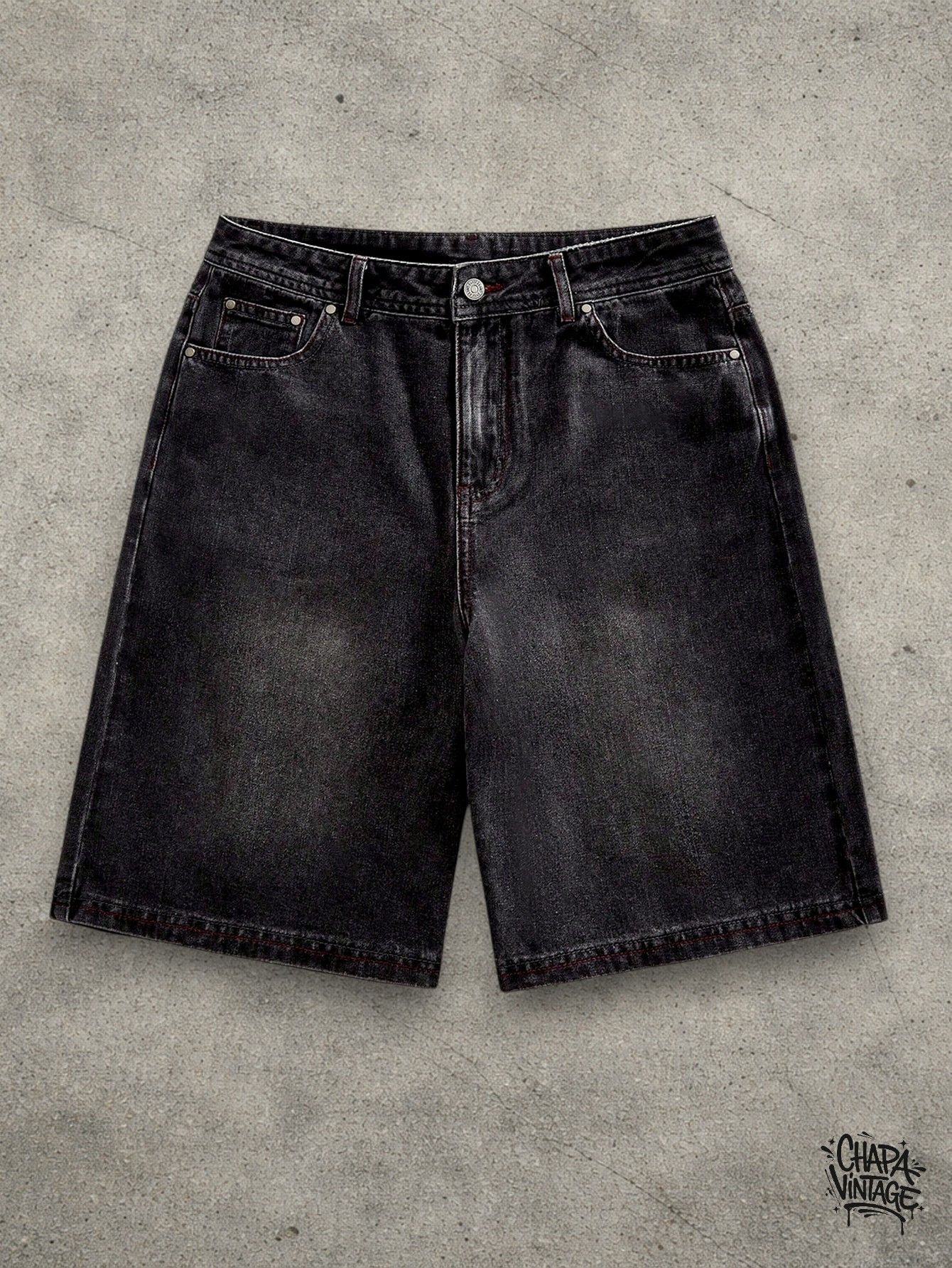 Vintage Washed dark shorts Size US 32 / EU 48 - 4 Thumbnail