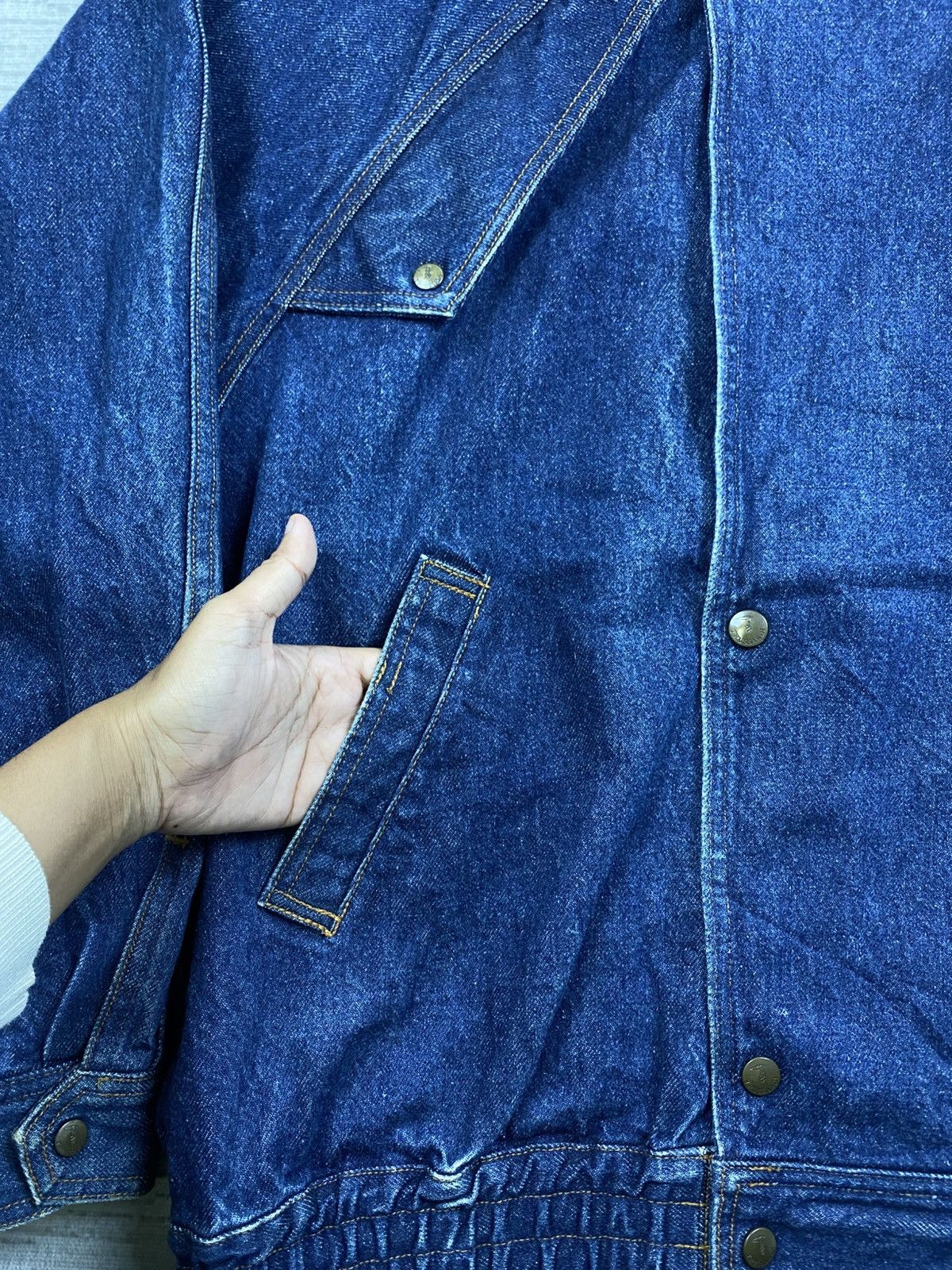 Trussardi Vintage Trussardi Rare Oversize Denim Blue Jacket Size US XL / EU 56 / 4 - 10 Thumbnail