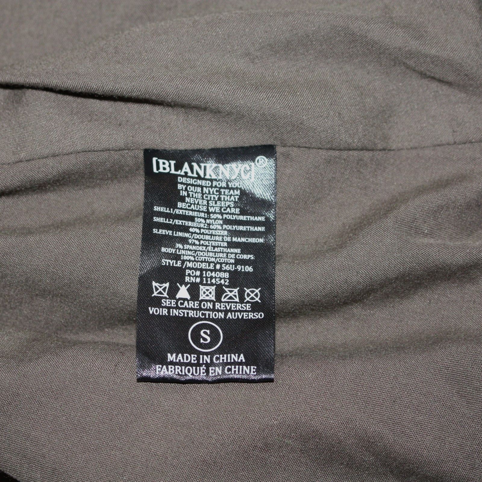 BLANKNYC Hooded Vegan Leather & Nylon Rain Jacket in Olive Green Size S / US 4 / IT 40 - 8 Thumbnail