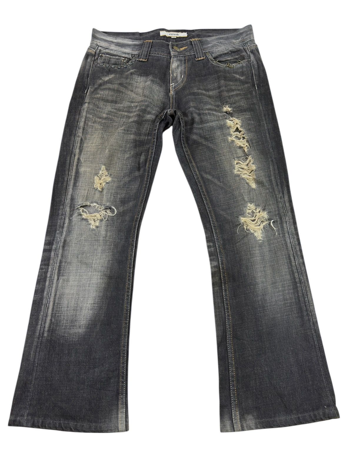Japanese Brand Tornado mart style VAROSH distressed flare jeans Size US 33 - 2 Thumbnail