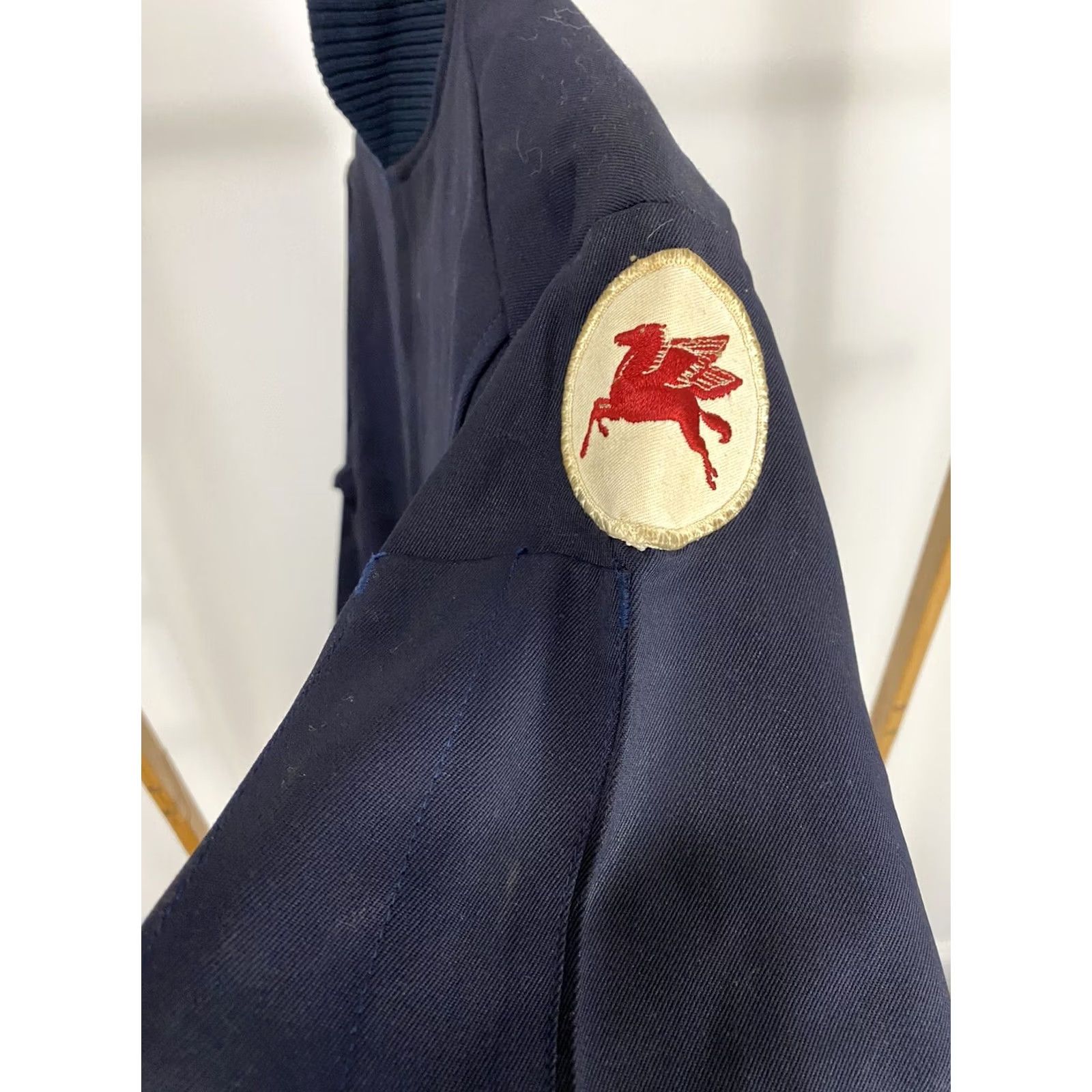 GAS VTG 60s Mobil Pegasus Gas Oil Service Station Chainstitch Talon Jacket 42 Short Mens Blue Unitog Comparable Mechanic Jacket Size US 42 / EU 58 - 3 Thumbnail