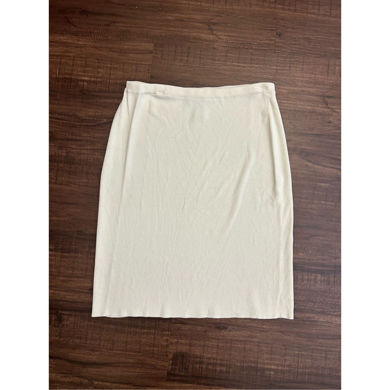 White's Boots Dialogue White Cream Knit Pencil Skirt, Sz XL Size 38" / US 16 / IT 52 - 1 Thumbnail