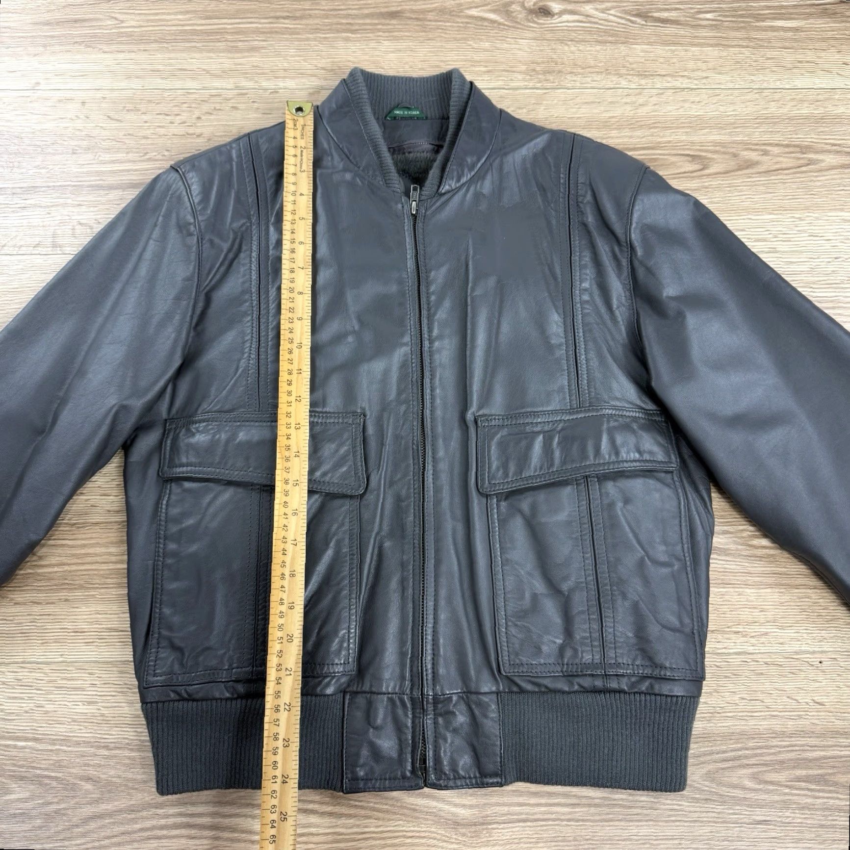 Vintage VINTAGE Hill & Archer Gray Genuine Leather Bomber Biker Jacket Mens Size 40 Size US XXS / EU 40 - 2 Thumbnail