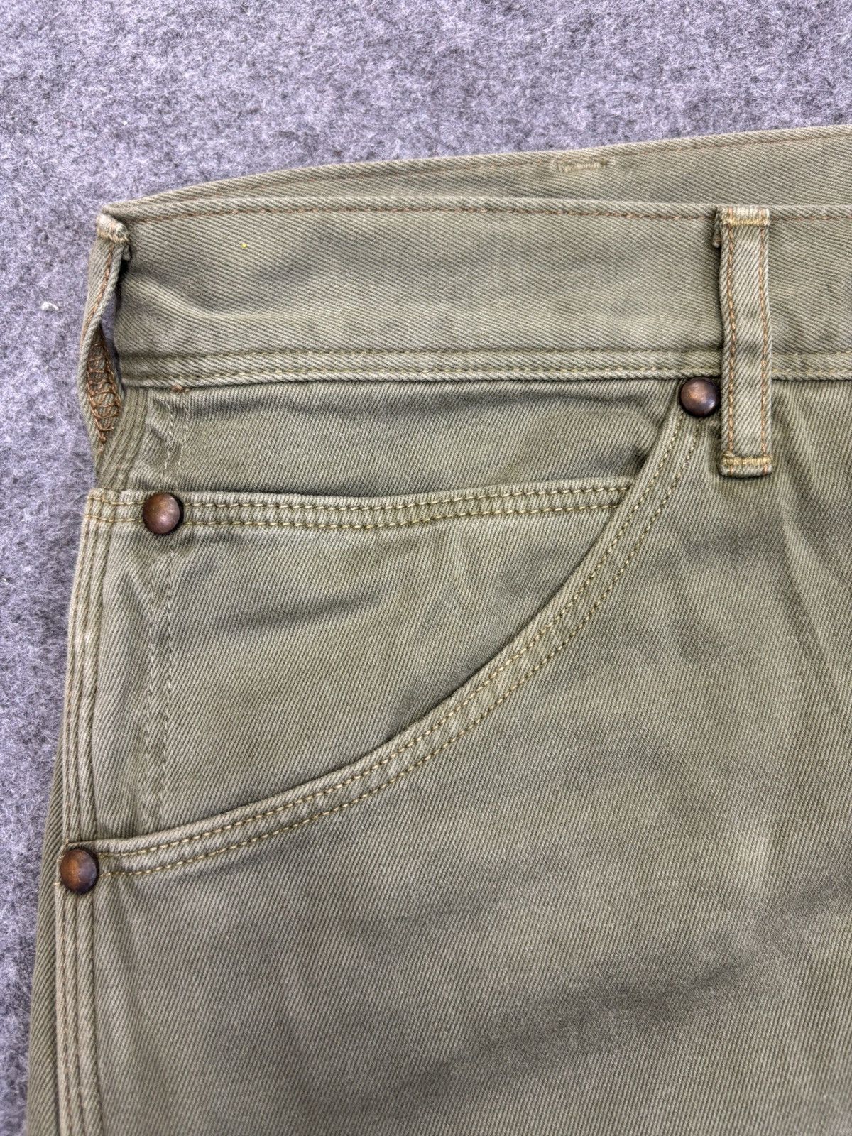 Japanese Brand 💥SPELLBOUND Japan Military Green Triple Stitch Pant F883 Size US 34 / EU 50 - 4 Thumbnail