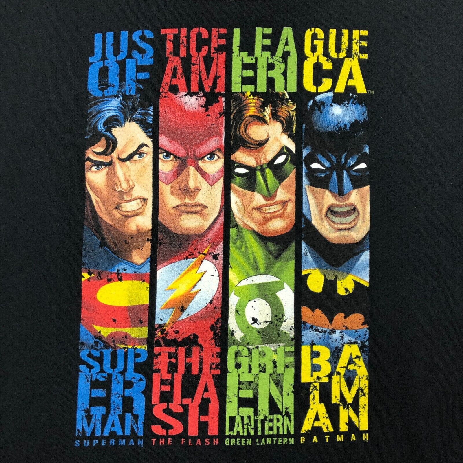 Vintage Six Flags Justice League Superman Batman Superhero Black Tee Size US L / EU 52-54 / 3 - 2 Thumbnail