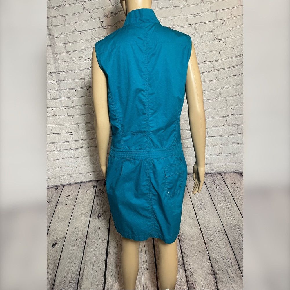 Calvin Klein Calvin Klein Cotton Drawstring Sleeveless Turquoise Mini Dr Size L / US 10 / IT 46 - 4 Thumbnail