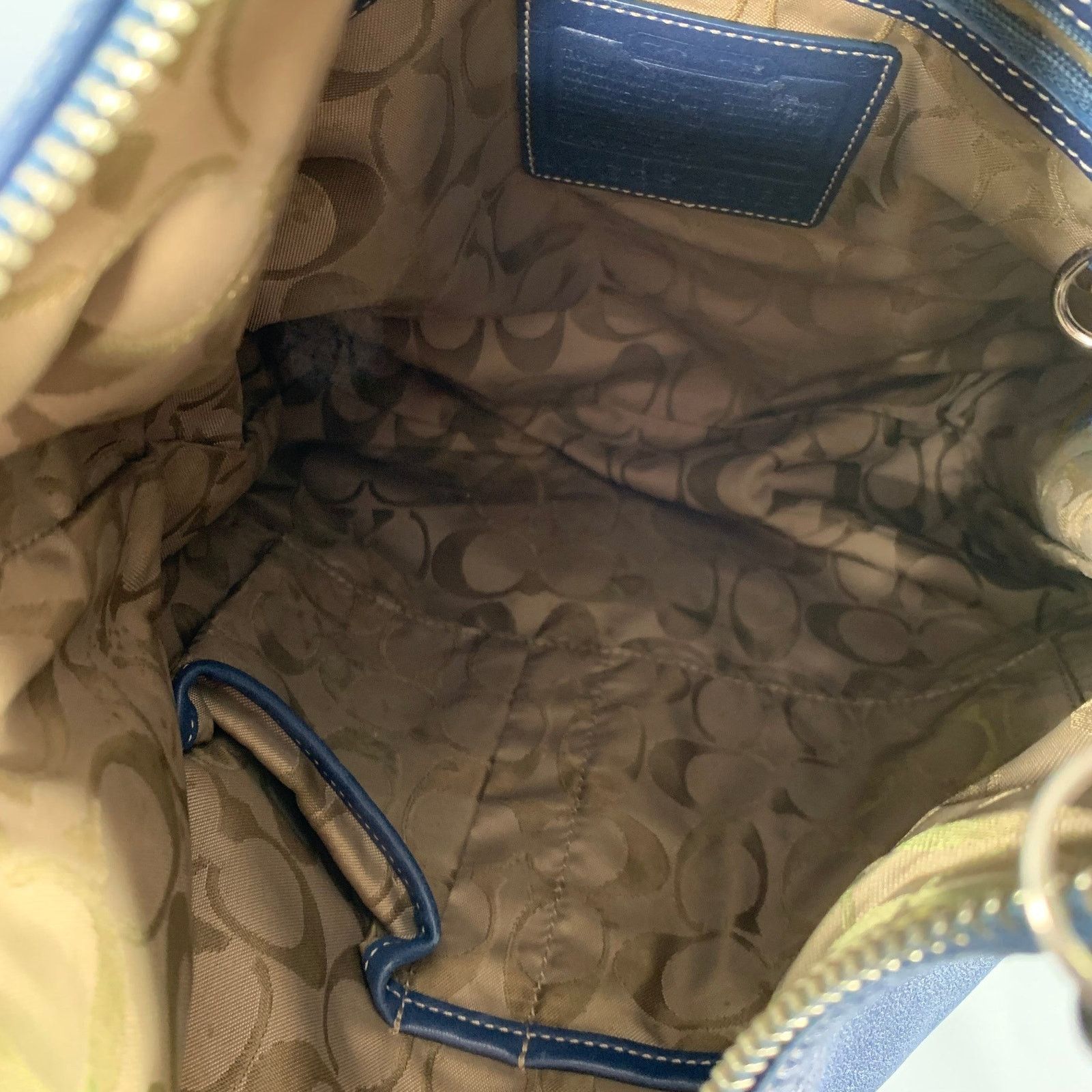 Coach COACH Vintage Blue Contrast Stitch Leather Crossbody Handbag Size ONE SIZE - 8 Thumbnail