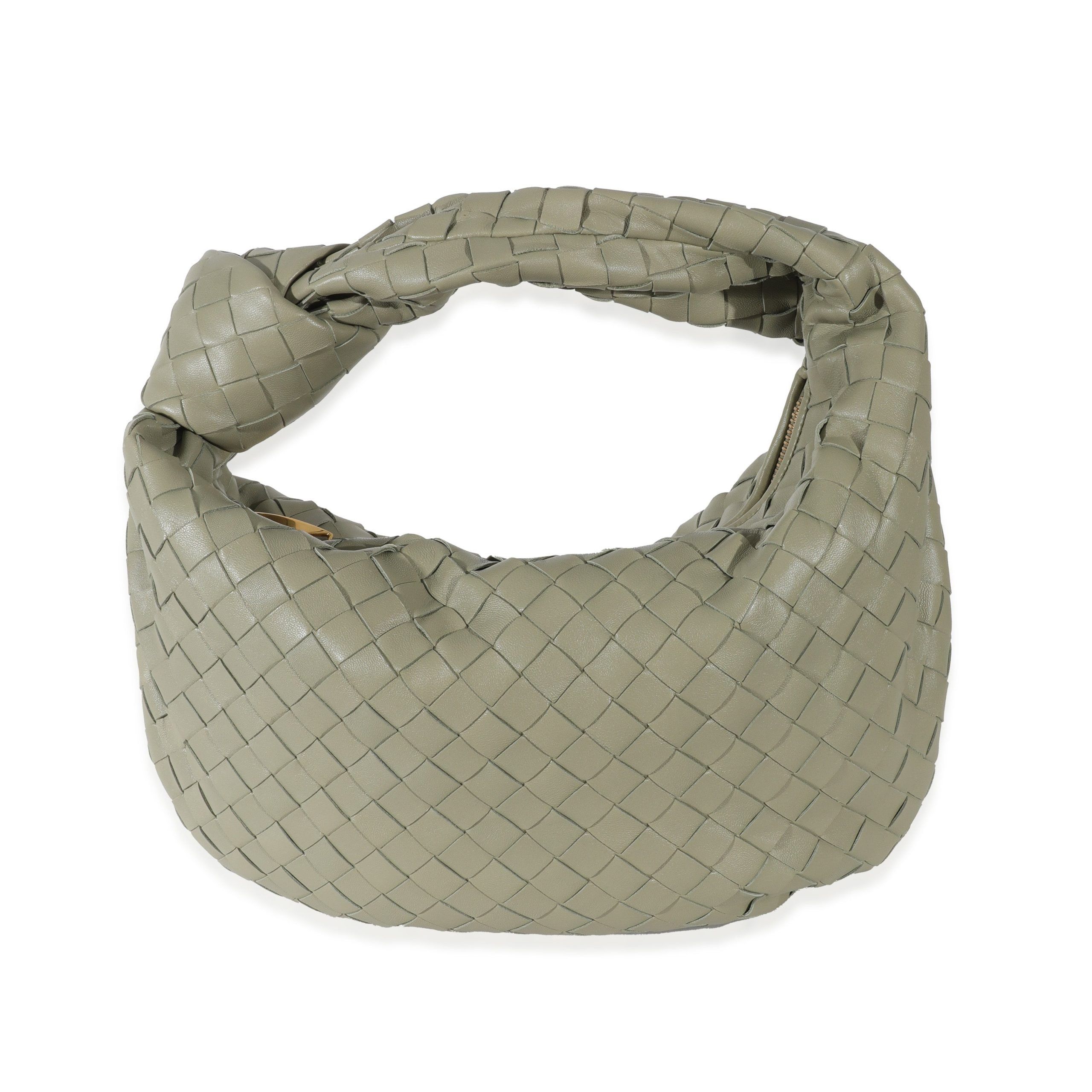 image of Bottega Veneta Travertine Intrecciato Lambskin Teen Jodie in Grey, Women's