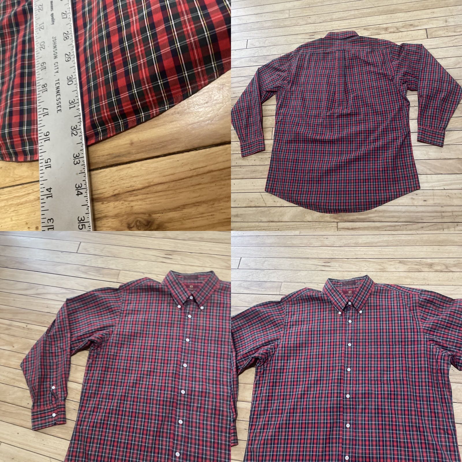 Nordstrom VINTAGE Nordstrom Red Plaid Button-Up Shirt Men 17.5 36 50 in Chest 80's Broadcloth Casual Size US XXL / EU 58 / 5 - 9 Thumbnail