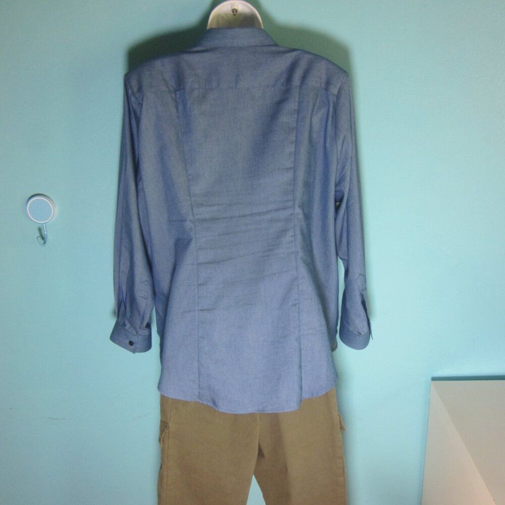 Marni Margi Kent Womans Button Front Denim Blue Casual Button Up Shirt XL 51" Bust Size XL / US 12-14 / IT 48-50 - 4 Thumbnail
