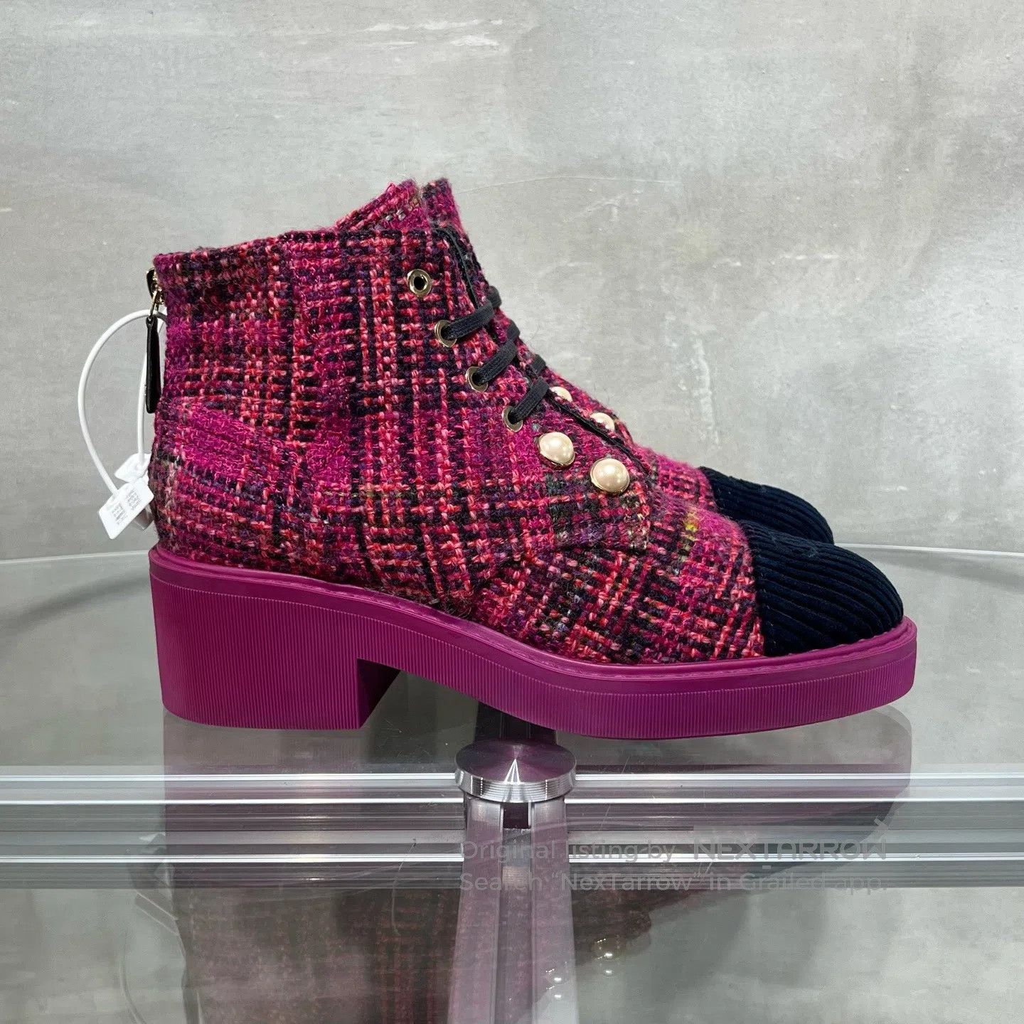 Chanel Chanel Ruffled short boots, rose red Size US 7.5 / IT 37.5 - 4 Thumbnail