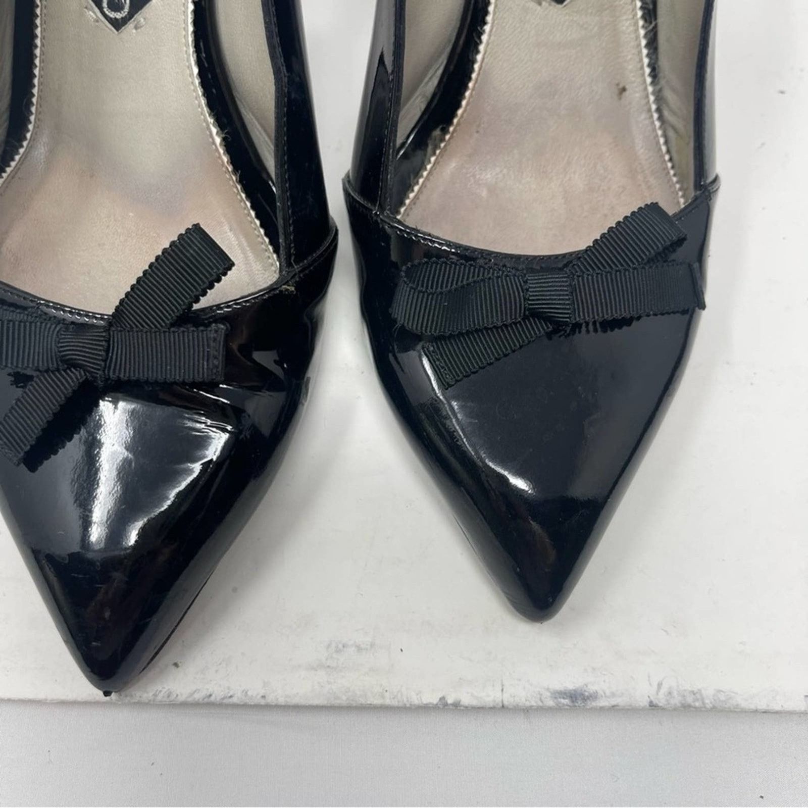 Tom Ford Tom Ford Black patent leather with bow sling back heels 40 Size US 9 / IT 39 - 3 Thumbnail