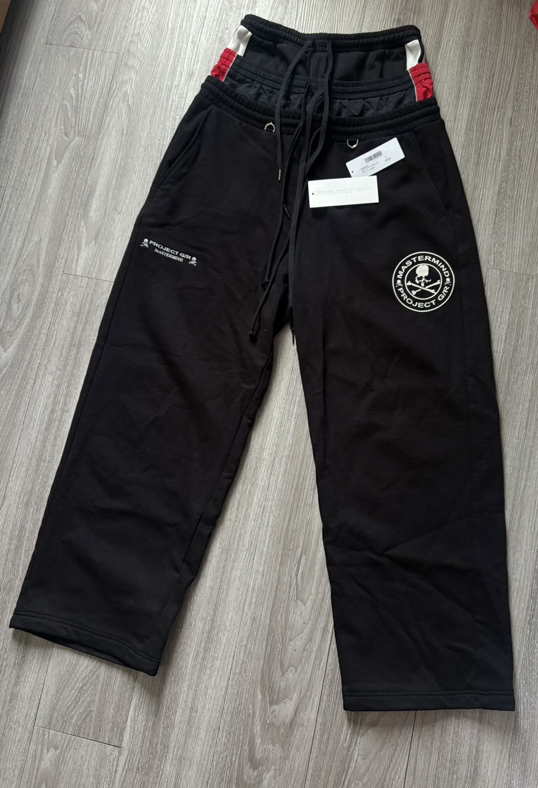 PROJECT G/R 3layered sweat pants blk 2 Project G/R 3 layered sweat