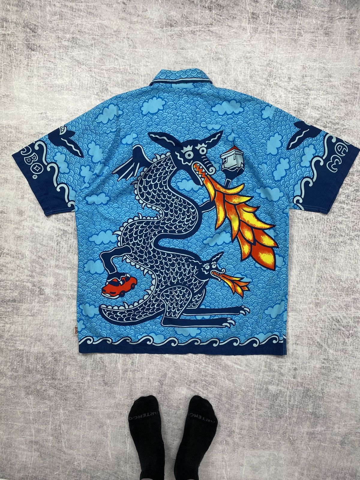 Mambo × Vintage Rare! Vintage mambo loud dragon hawaiian shirt button up 90s Size US XL / EU 56 / 4 - 6 Thumbnail