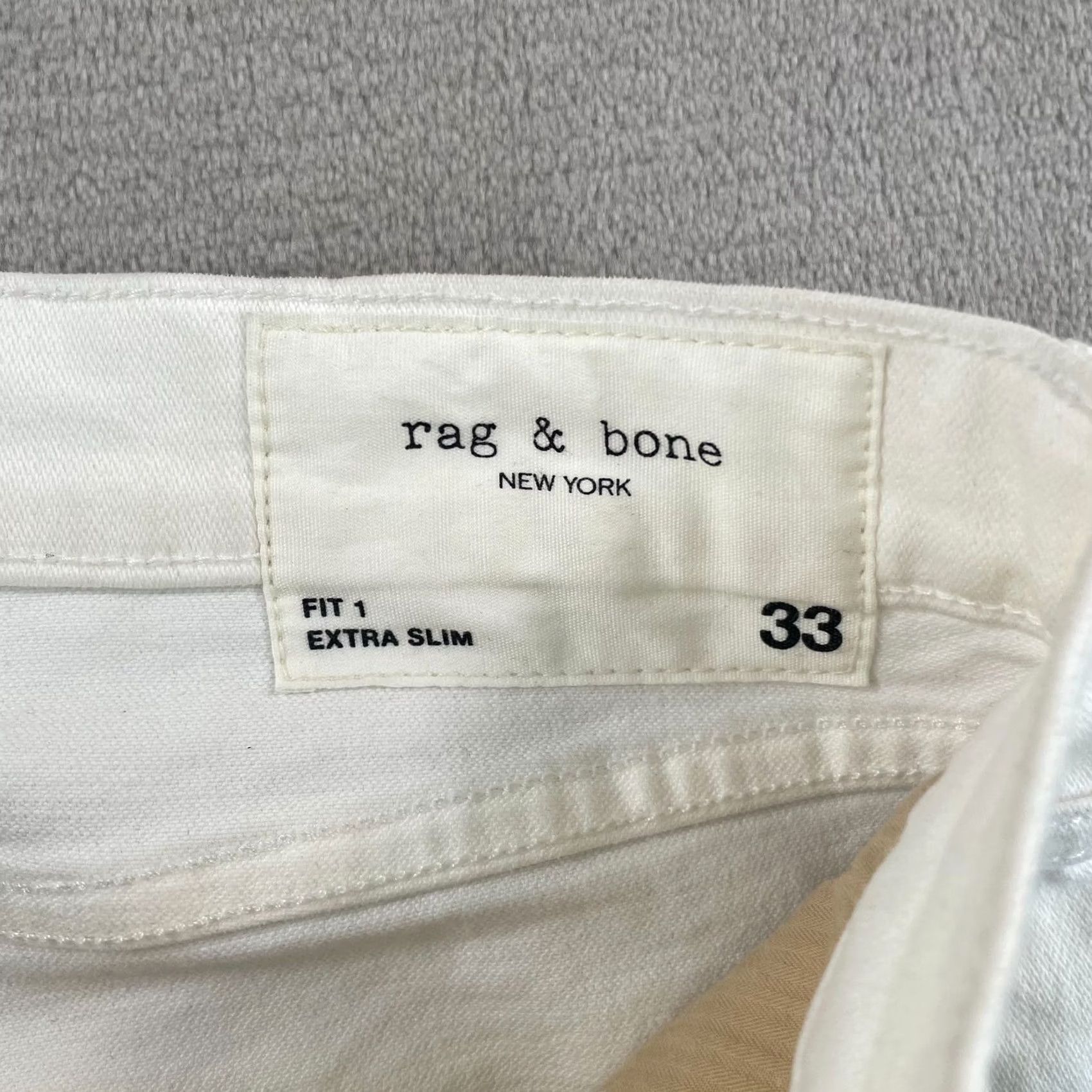 Rag & Bone Rag & Bone Jeans Men 33x34 White Button Fly Fit 1 Extra Slim NWT Size US 33 - 3 Thumbnail