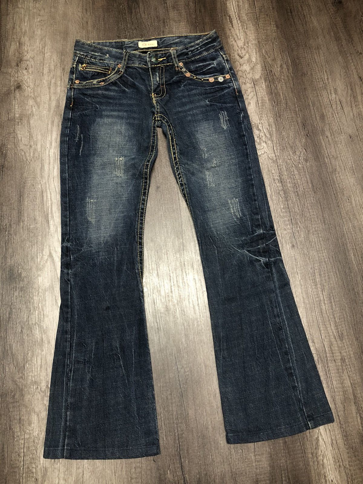 Japanese Brand × REEF Vintage Reef Flare Distressed Jeans (unisex) Size 29" - 3 Thumbnail