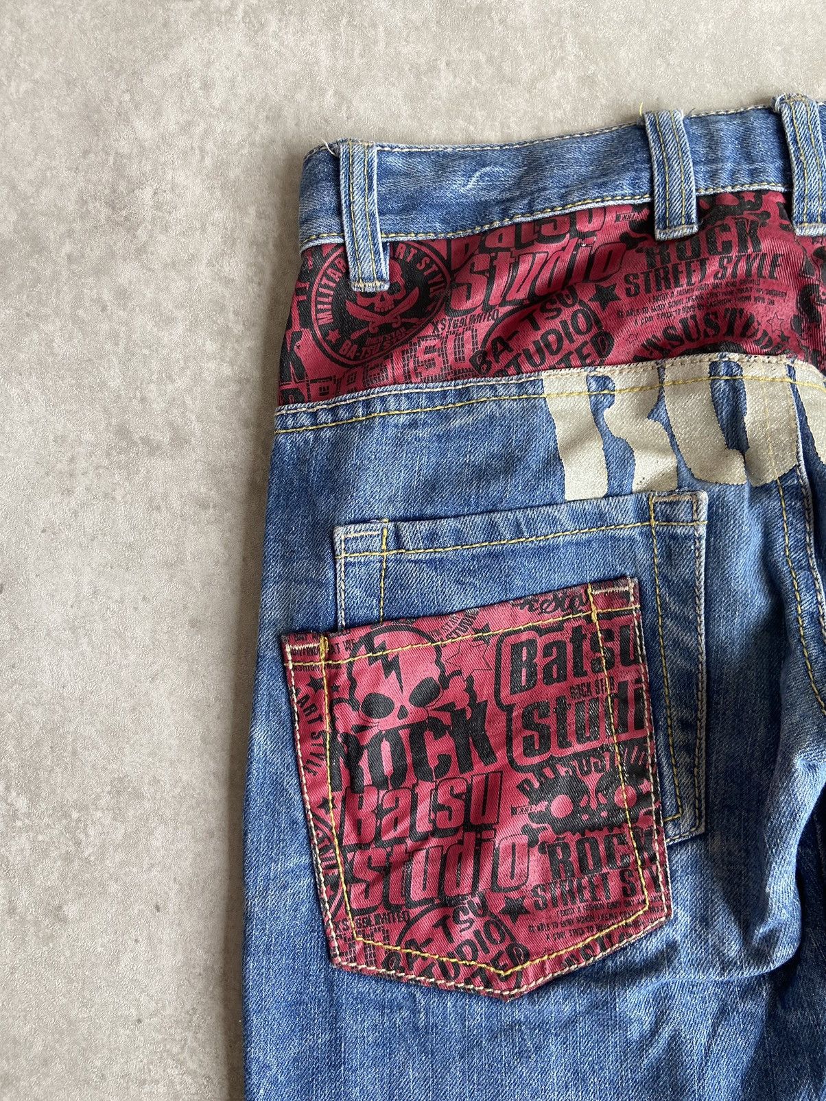 If Six Was Nine × Japanese Brand × Le Grande Bleu (L.G.B.) 💥BINDING OFFER💥Batsu Rock Studio Denim Pants Size US 29 - 10 Thumbnail