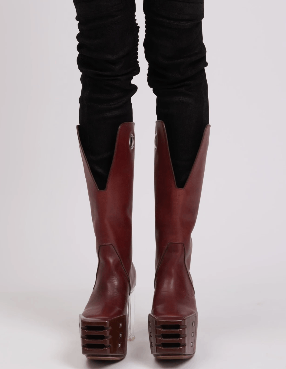 Rick Owens RICK OWENS Kowboy Grill Platform Leather Boots Size US 11 / IT 41 - 2 Thumbnail