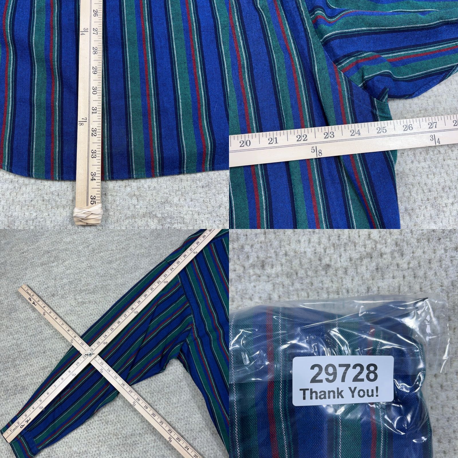 Ralph Lauren VINTAGE Ralph Lauren Shirt Men Medium Blue Button Up Oxford Cloth Striped Western VTG Size US M / EU 48-50 / 2 - 8 Thumbnail