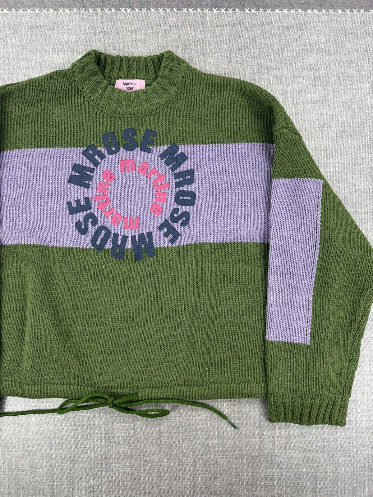 Martine Rose Martine Rose Green Wool Knit Logo Sweater XS Graphic Logo Size US XS / EU 42 / 0 - 2 Thumbnail