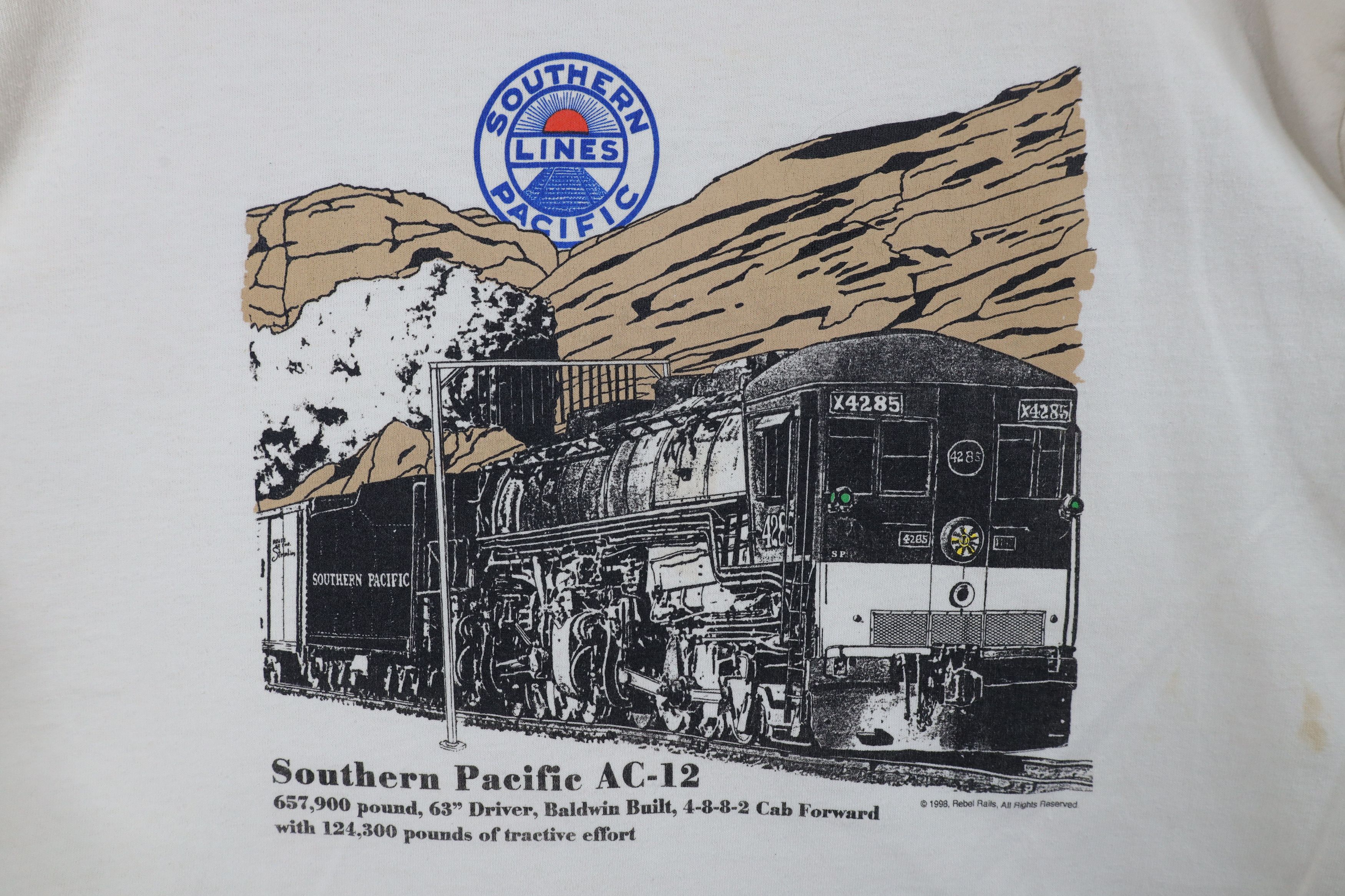 Vintage Vintage 90s Streetwear Southern Pacific AC-12 Train T-Shirt Size US L / EU 52-54 / 3 - 4 Thumbnail