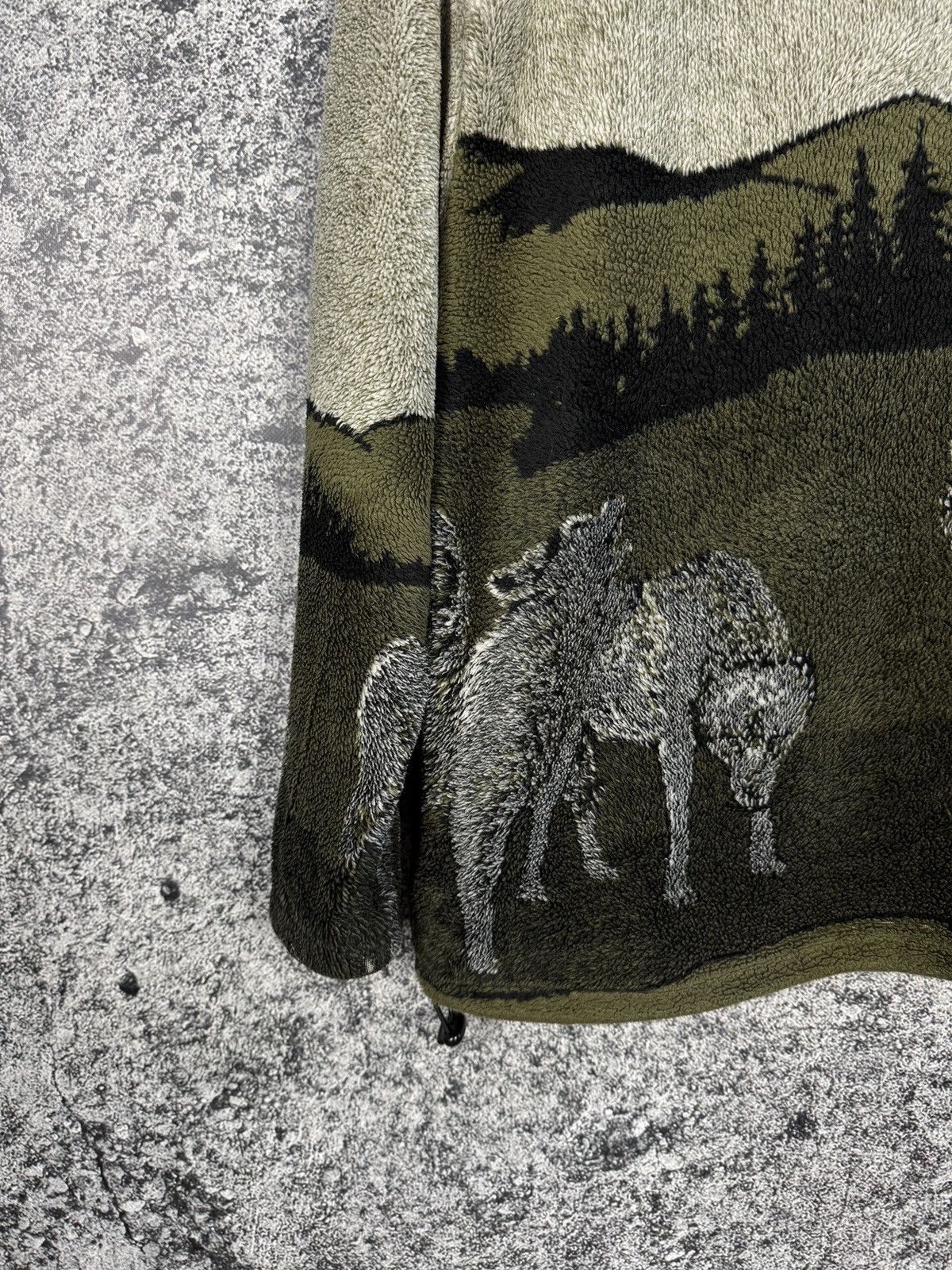 Vintage Ocean Fast Full Zip Fleece Hoodie Alaska Wolf Nature Sherpa Size US M / EU 48-50 / 2 - 12 Thumbnail