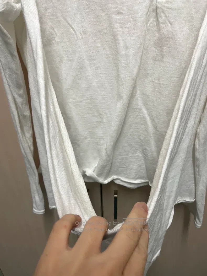 Kapital Kapital White cotton knitted top pullover T-shirt long sle Size US XS / EU 42 / 0 - 4 Thumbnail