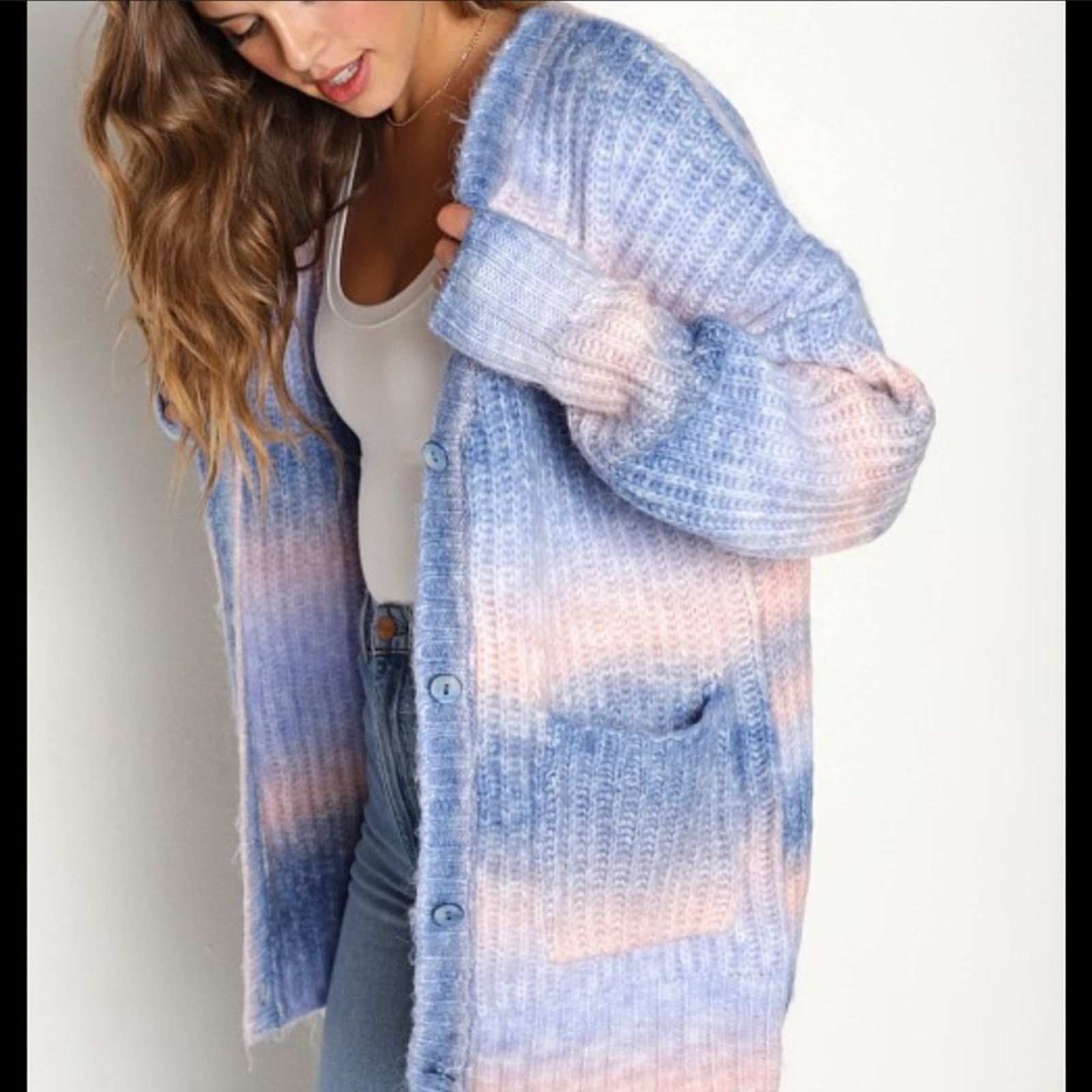 For Love & Lemons For Love & Lemons Celeste Cardigan - Size XS - Blue/Pink Size XS / US 0-2 / IT 36-38 - 3 Thumbnail