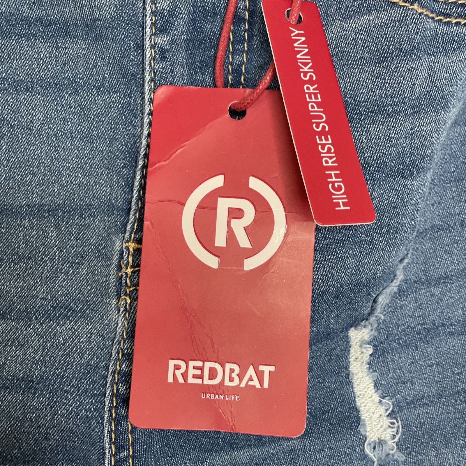 Other REDBAT 6 Blue Jeans Distressed Denim High Rise Skinny NWT Size 24" / US 00 / IT 34 - 7 Thumbnail