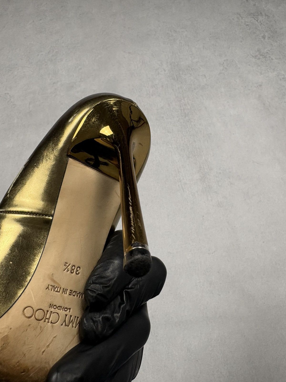 Jimmy Choo Jimmy Choo Gold Metallic Leather Pumps Rare Heels Luxury Size US 8.5 / IT 38.5 - 9 Thumbnail
