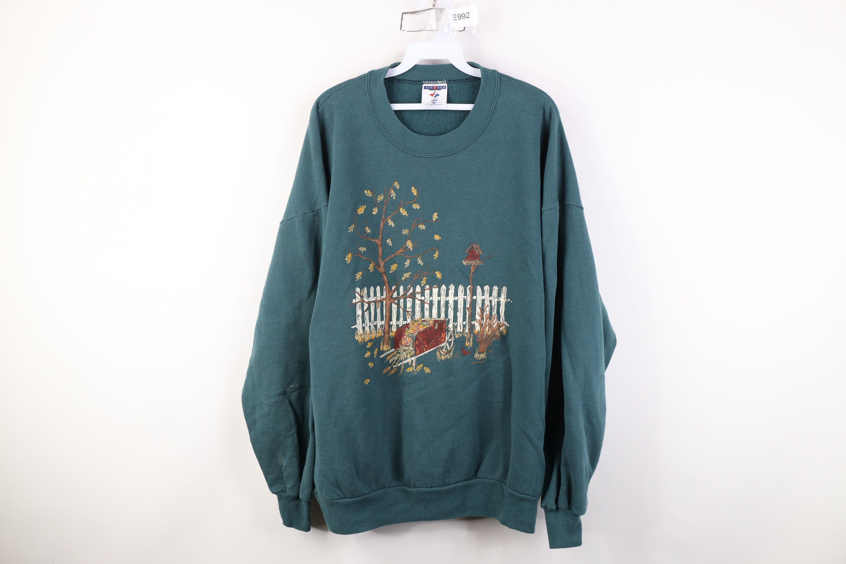 Vintage Vintage 90s Streetwear Country Fall Leaf Sweatshirt USA Size XXL / US 16-18 / IT 52-54 - 1 Thumbnail