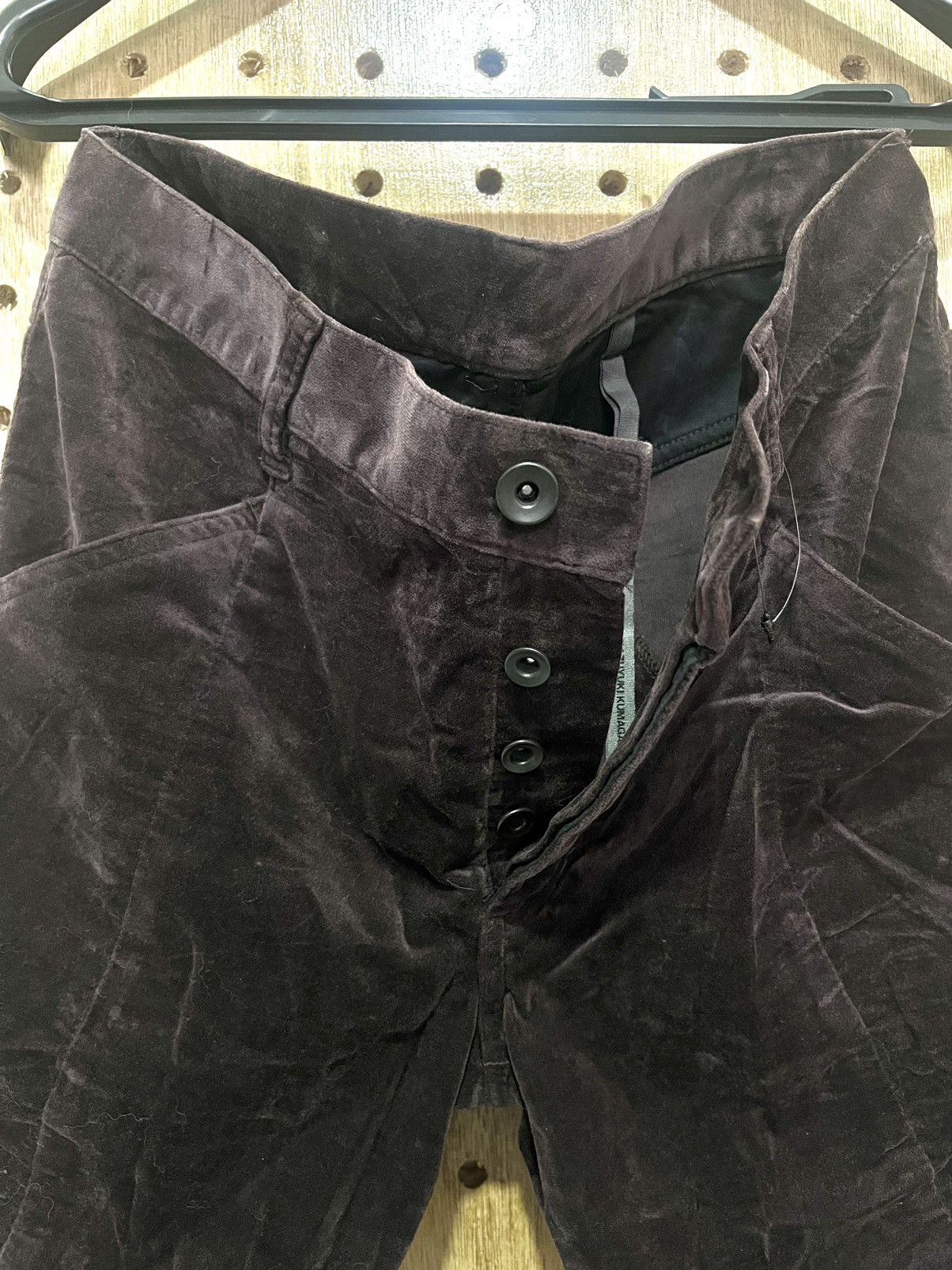 Kazuyuki Kumagai Attachment Kazuyuki Kumagai Attachment Banana Cut Velour Pants Size US 30 / EU 46 - 4 Thumbnail