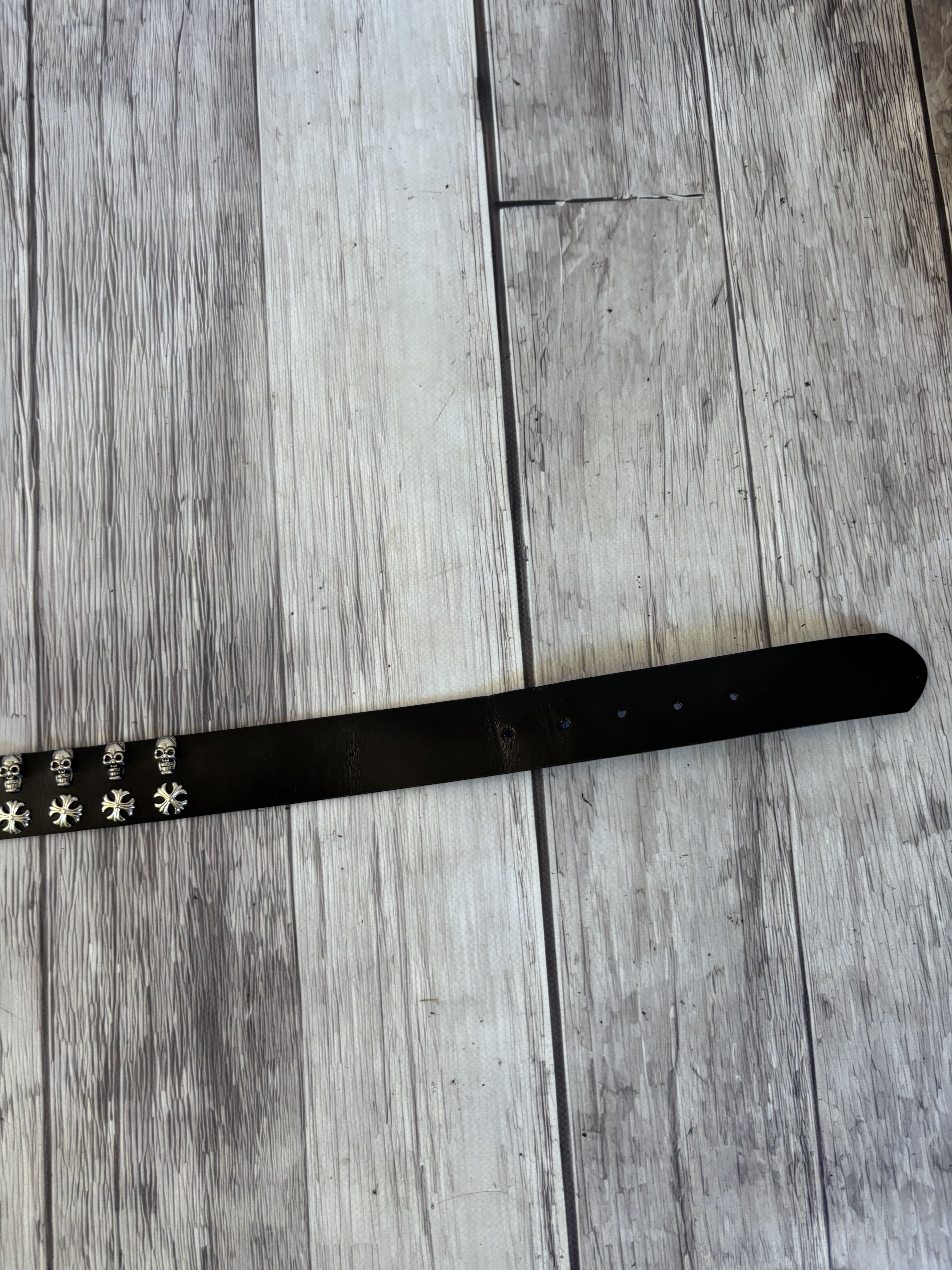 Other VTG CHROME HEARTS DIESEL STYLE HEAVY LEATHER METAL BELT Size ONE SIZE - 12 Thumbnail