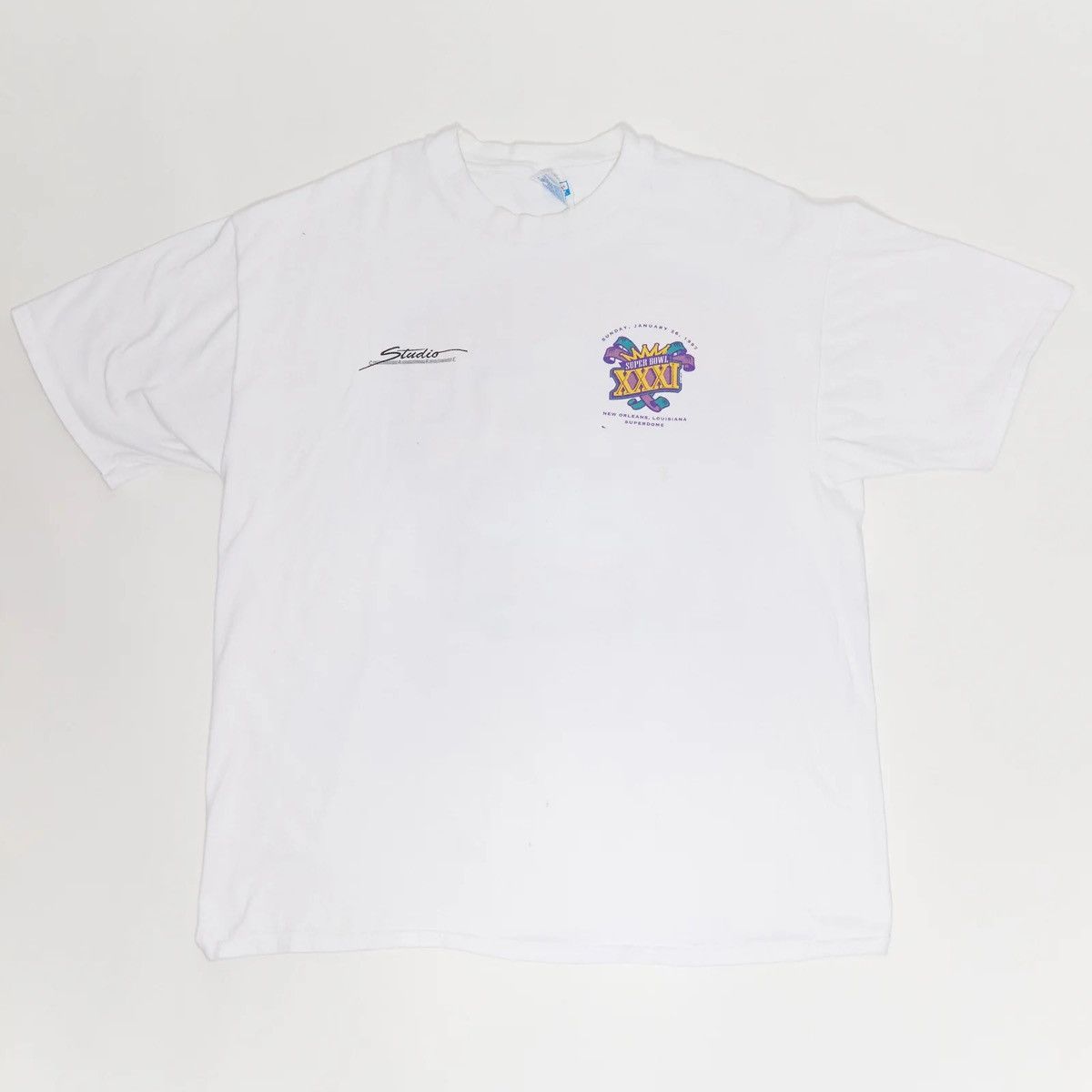 Vintage 1997 NEW ORLEANS SUPERBOWL T-SHIRT Size US XL / EU 56 / 4 - 1 Thumbnail