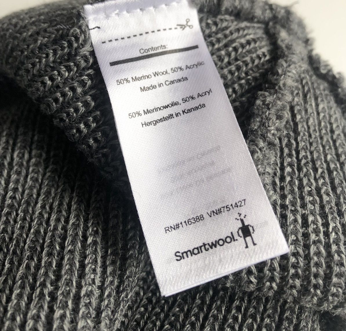 Smartwool SMARTWOOL FISHERMAN Merino Beanie GREY Size ONE SIZE - 3 Thumbnail
