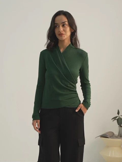 Norma Kamali Vintage 90s Norma Kamali Scallop Blouse Size M Size M / US 6-8 / IT 42-44 - 1 Thumbnail