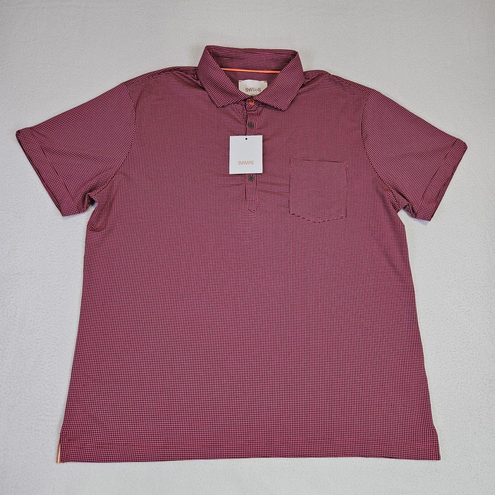 Swims SWIMS Crewart Polo Shirt Pink Micro Check Performance Golf Size US XXL / EU 58 / 5 - 8 Thumbnail