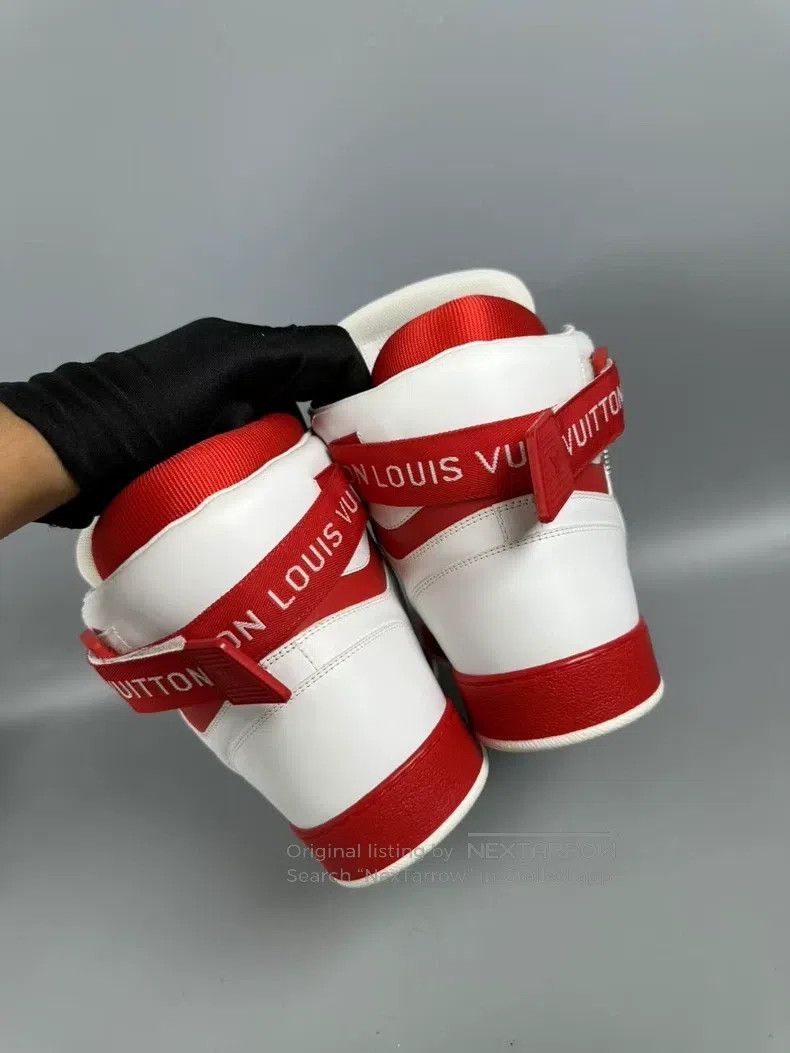 Louis Vuitton Louis Vuitton White and red high-top casual shoes Size US 7 / EU 40 - 8 Thumbnail