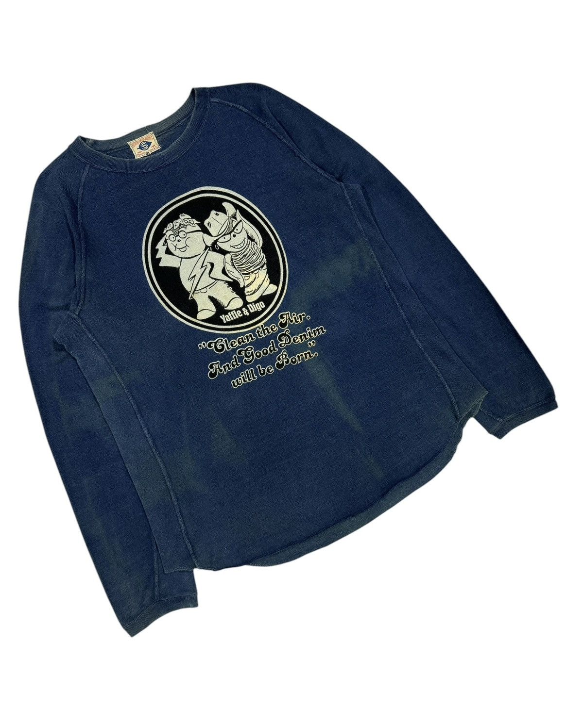 Pherrow's Storm Blue Pherrows Bros&Co Indigo Blue Sunfaded Sweatshirt Size US L / EU 52-54 / 3 - 5 Thumbnail