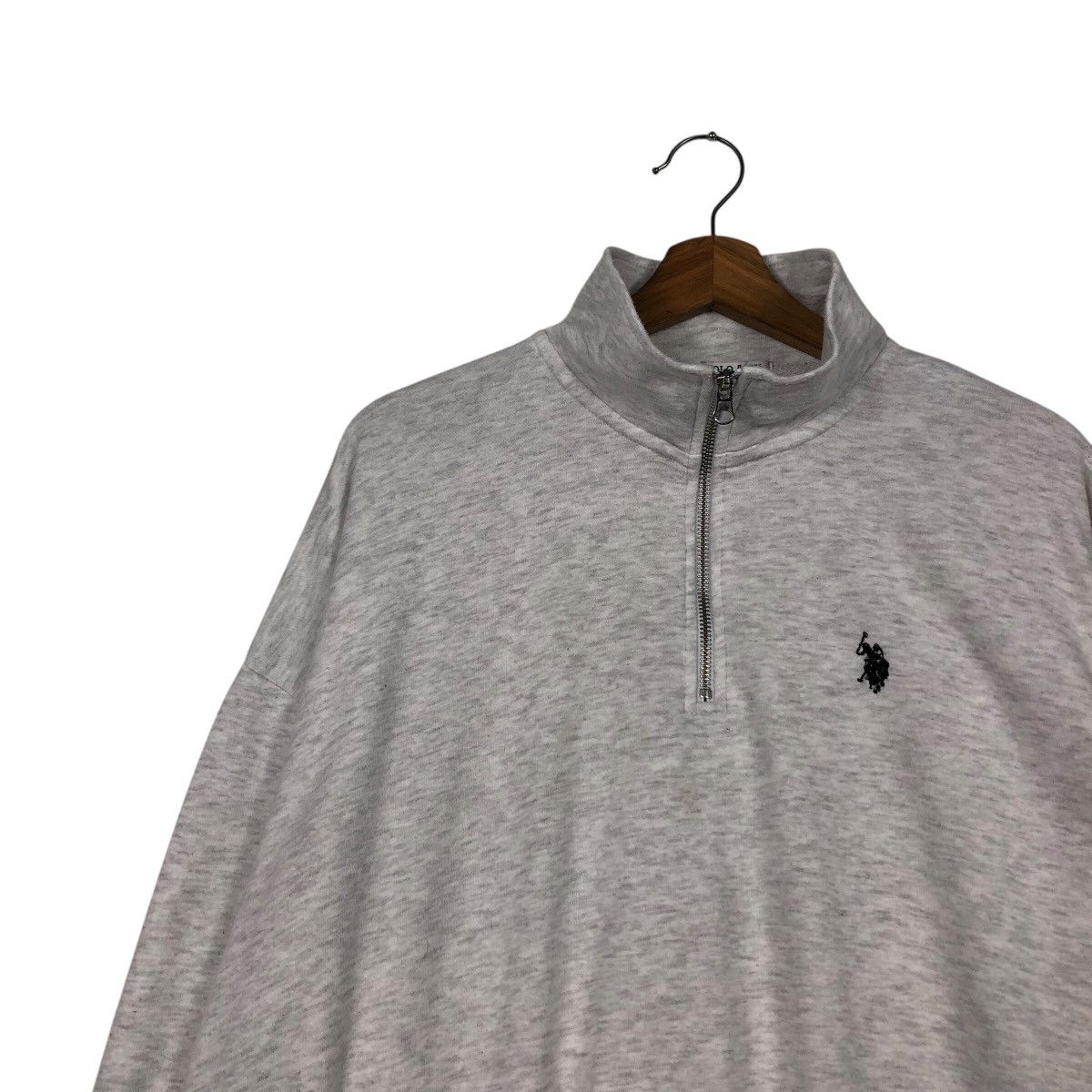 Japanese Brand U.S. Polo Assn. Minimal Quarter Zip – Grey Sportwear Basic Size US M / EU 48-50 / 2 - 8 Thumbnail