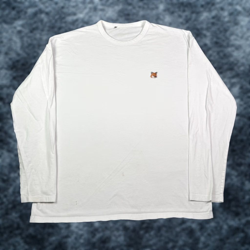 Vintage Fox Shirt Mens XL White Maison Kitsune Embroidered Logo Long Sleeve WORN Size US XL / EU 56 / 4 - 1 Thumbnail