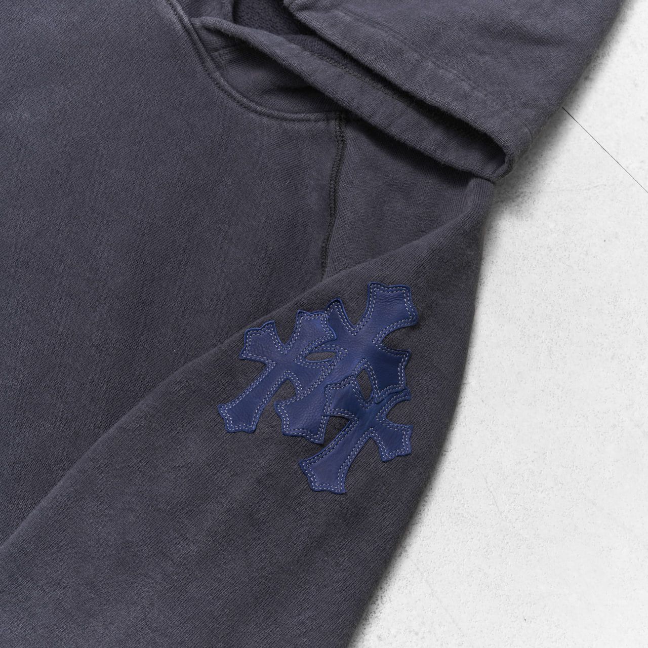 Chrome Hearts CHROME HEARTS Paper Jam Bicep Cemetery Patch Blue Hoodie Size US XL / EU 56 / 4 - 5 Thumbnail