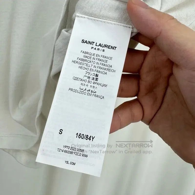 Yves Saint Laurent YSL Summer White Cotton Embroidered Logo T-Shirt . Size S / US 4 / IT 40 - 6 Thumbnail