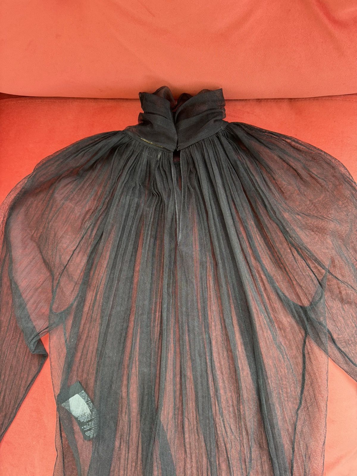 Saint Laurent Paris New Saint Laurent silk-tulle gathered blouse, size S Size S / US 4 / IT 40 - 6 Thumbnail