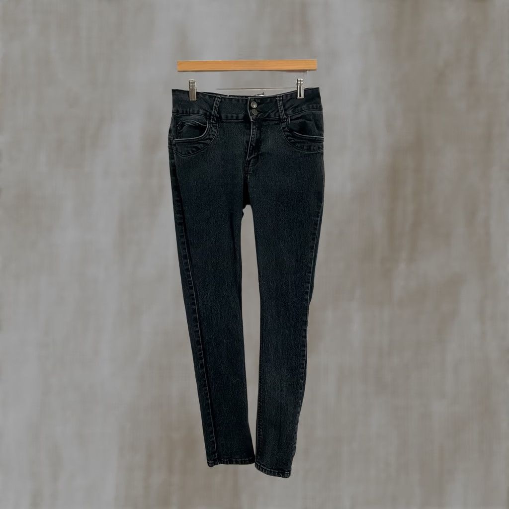 Denime Fashion2Love Jeans Size 13 Black Denim Skinny Classic Women Size 34" / US 12 / IT 48 - 1 Thumbnail